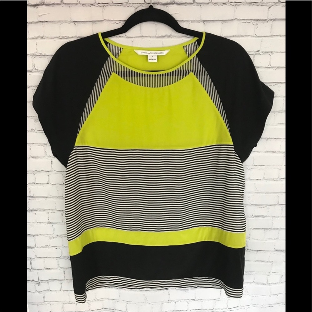 DVF Quinn striped silk blouse